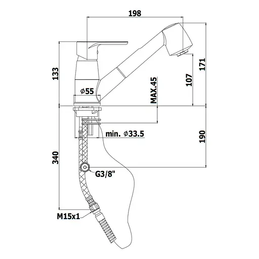 Смеситель для кухни Paffoni Orange OG183CR Хром - фото 2