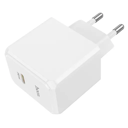 Мережевий зарядний пристрій Hoco CS13A Ocean single port PD20W charger білий - фото 3