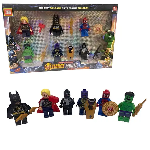 Коллекционный набор игровых фигурок «Marvel» из 6 героев и оружием - фото 3