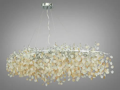 Великолепная новинка, хрустальная люстра удлиненной формы под 14 ламп, хром. - фото 1