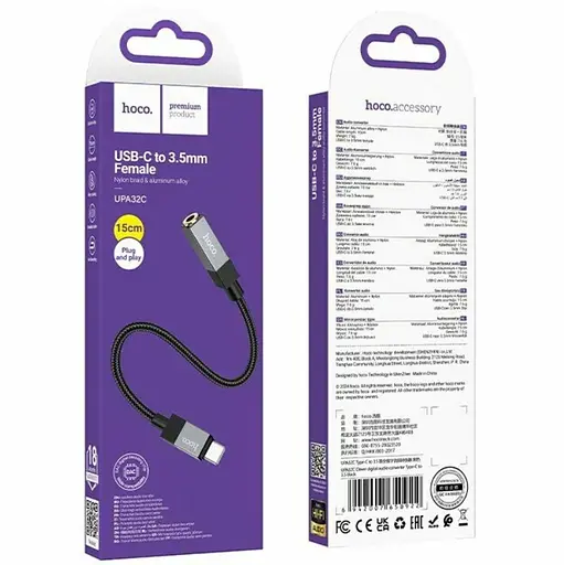 Кабель Hoco UPA32C Clever digital audio converter Type-C to 3.5 Черный - фото 2