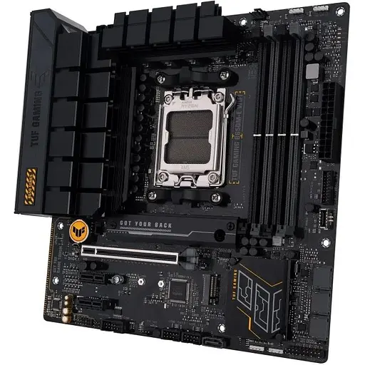 Материнская плата Asus AM5 TUF Gaming B650M-E WIFI, B650, 4xDDR5, Int.Video (CPU), 4xSATA3, 2xM.2, 1xPCI-E 4.0 x16, 2xPCI-E 4.0 x1, Realtek 7.1, Realtek 2.5Gb, Wi-Fi 6, Bluetooth 5.2, 6xUSB3.2/6xUSB2.0, HDMI/2xDP, MicroATX - фото 4
