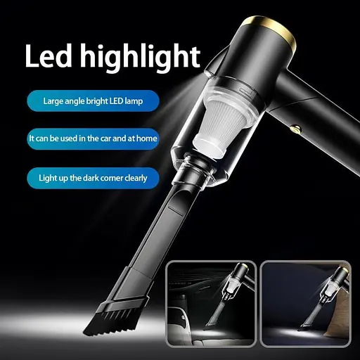 Пылесос автомобильный Q8 портативный аккумуляторный мощный Black (16315) - фото 5