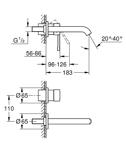 Змішувач для умивальника на два отвори M-Size Grohe Essence 29192KF1 Чорний матовий - фото 4