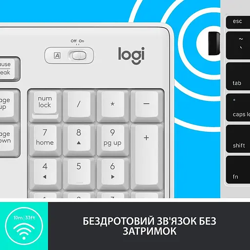 Комплект (Клавіатура та Миша) Logitech MK295 Silent Combo (920-009824) Wireless Off-White - фото 5