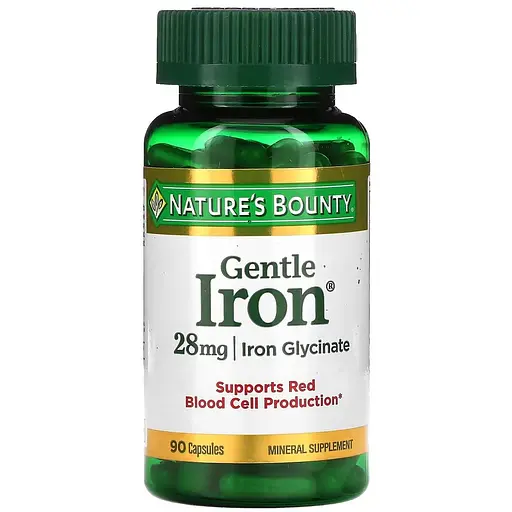 Залізо Nature's Bounty Gentle Iron 28 мг 90 капсул