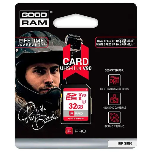Карта памяти GoodRam Memory card Secure Digital 32Gb IRDM PRO SDXC V90 UHS-II U3 Retail (IRP-S9B0-0320R11) - фото 2