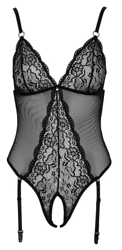 Эротическое боди Cottelli Collection Crotchless L черный - фото 7