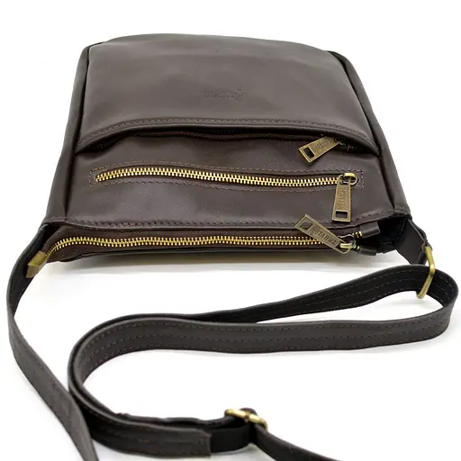 Кожаная мужская сумка через плечо TARWA 22х25.5х3.5 см sum0025834 - фото 7