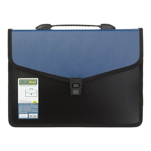 Портфель пластиковий А4 на 3 відтінки, синій BM.3734-02 BUROMAX (4823078959164) - фото 1