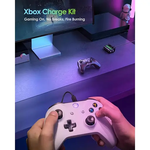 Акумуляторний блок контролера Xbox, комплект для гри та зарядки для Xbox One/Xbox Series X|S - 40 год гри - фото 5