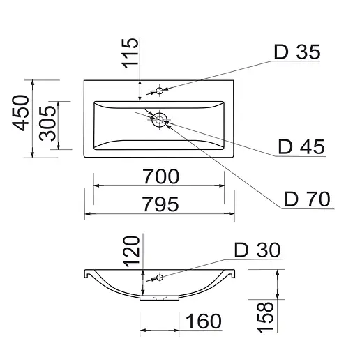 Раковина накладна Adamant CERS, прямокутна (4824296202301) - фото 11