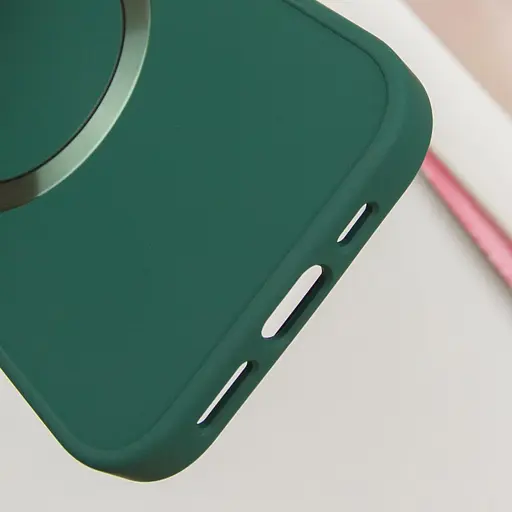 Чохол Epik TPU Bonbon Metal Style with MagSafe для Apple iPhone 15, 6.1 Зелений/Pine green - фото 5