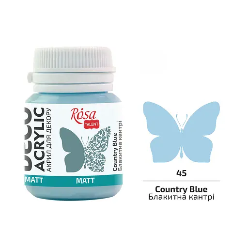 Акрил для декора Голубой кантри (45) матовый 20 мл Rosa Talent - фото 1