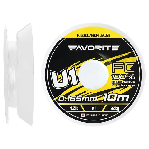 Флюорокарбон Favorite U1 FC 10 м 1.0/0.165 мм 4.2 lb/1.92 кг