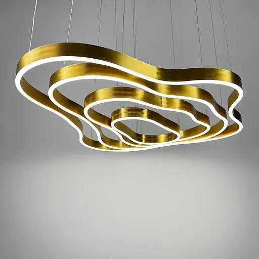 Вражаюча золота люстра на 4 яруси 100+83+63+43 см | Арт. PCL003-100*80*60*40 PGD | Line F - фото 7