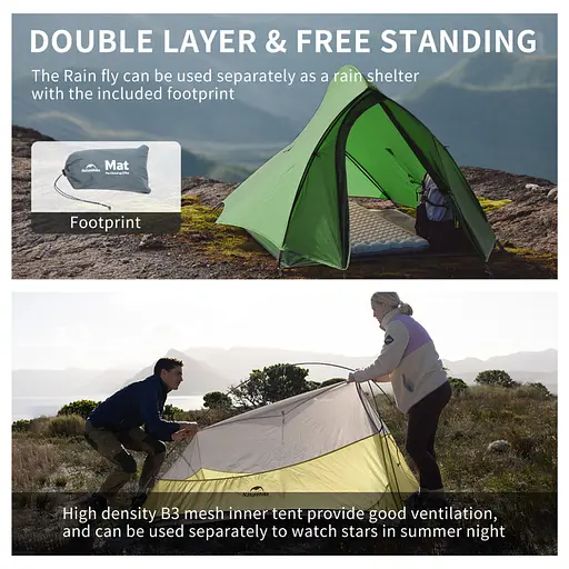 Намет Naturehike Cloud Up Pro CNK2350WS020 надлегкий двомісний темно-зелений - фото 4