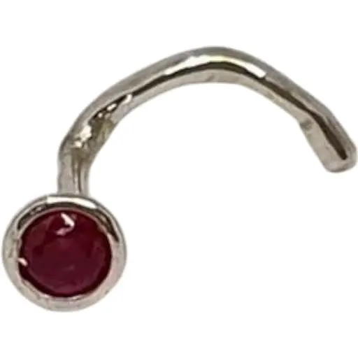 Серебряная серьга-пирсинг в нос Dear. 1023.5С Красный