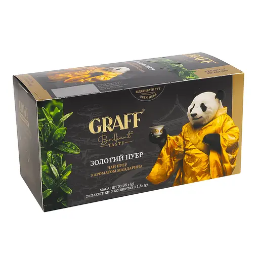 Чай пуер Graff Gold Puer з ароматом мандарина 30 г (20 шт. х 1.5 г) - фото 3