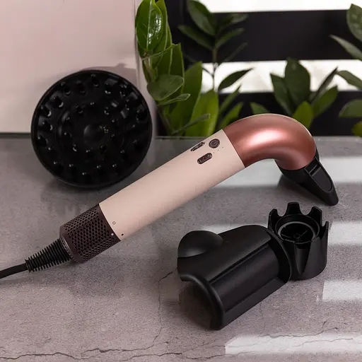 Фен-стайлер для волос Super Hairdryer 1600 Вт 4 насадки, розовый - фото 2