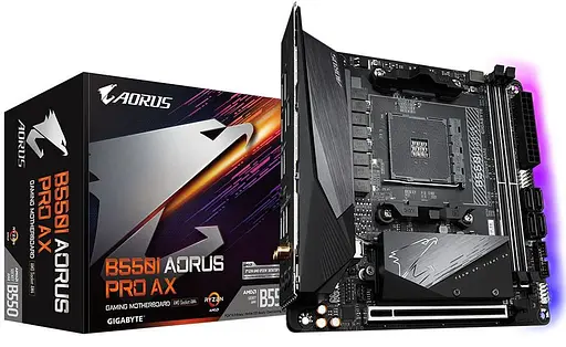 Материнская плата Gigabyte B550I Aorus Pro AX (B550I AORUS PRO AX) (Socket AM4, AMD B550, Mini-ITX) - фото 5