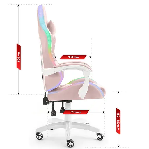 Компьютерное кресло Hell's Chair HC- 1000 Pink (тканина) - фото 9