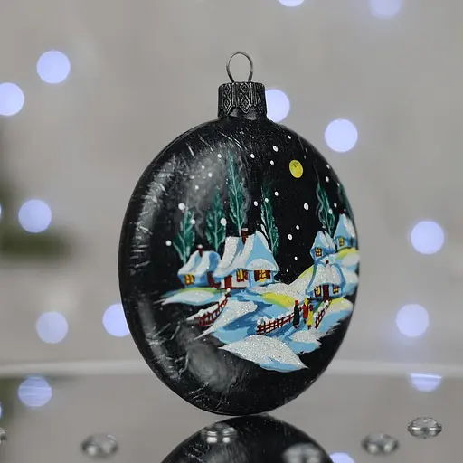 Ялинкова прикраса Санта Шоп Різдвяне село скло (4820001060904) - фото 2