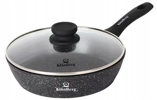 Традиционная сковорода Klonberg KB-8615 с мраморным покрытием с крышкой 26 см - фото 1