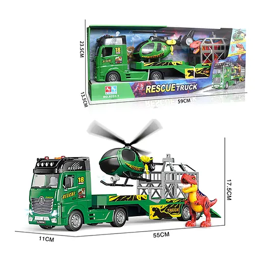 Трейлер з гвинтокрилом та динозавром, 8231-1 - фото 2