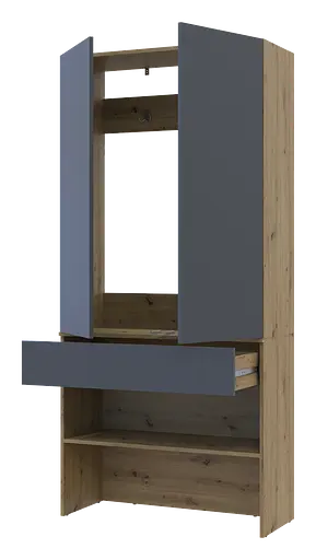 Прихожая Doros Сплит Дуб Артизан/Графит ДСП 94х39х200 (44900271) - фото 2