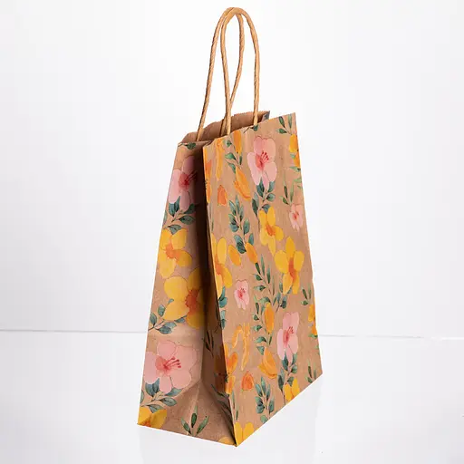 Подарунковий пакет Yiwu HP-10359-6Y крафтовий 15х8х21 см 12 шт. жовтий - фото 3