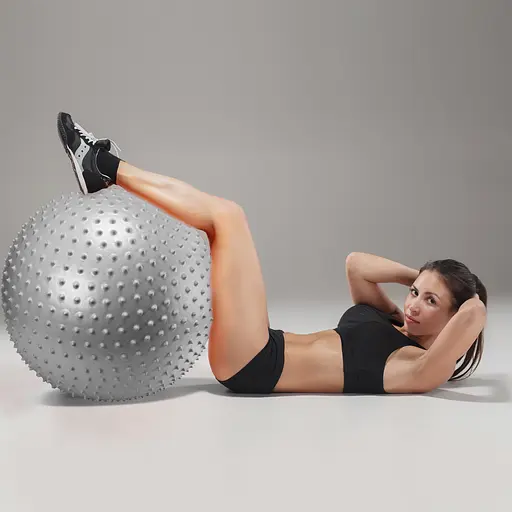 Мяч для фитнеса (фитбол) Cornix 55 см массажный Anti-Burst Silver XR-0471 - фото 4