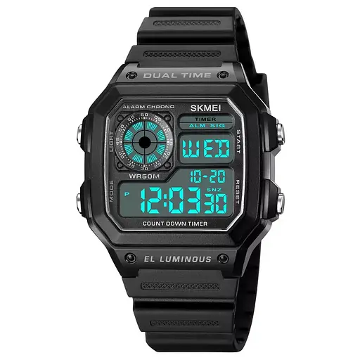 Чоловічий наручний спортивний годинник Skmei 1998 (Чорний) - фото 2