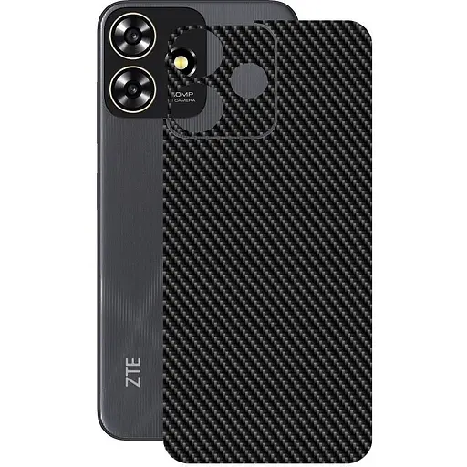 Захисна плівка StatusSKIN для ZTE Blade A73 Корпус Вініл Карбон чорний - фото 1