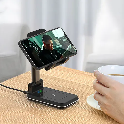 Бездротова док-станція 3в1 T6 3in1 15W+15W чорна - фото 7