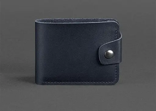 Шкіряне портмоне 4.3 темно-синє - фото 1