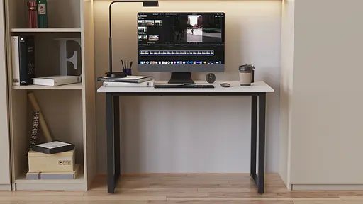 Стіл письмовий Кнап 2 Ferrum-decor 750x1400x700 Чорний метал ДСП Білий 16 мм (FRD-106426) - фото 3