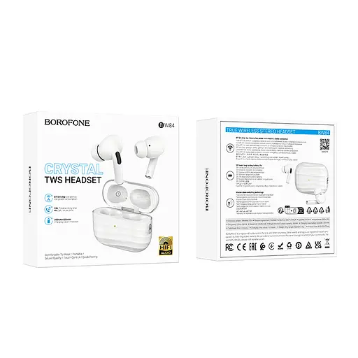 Бездротові навушники BOROFONE BW84 Dream true wireless BT headset White - фото 2