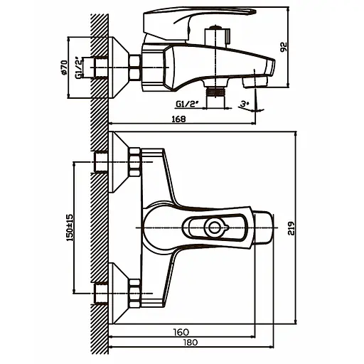 Змішувач для ванни Haiba Germes 009 HB0141 Хром - фото 2