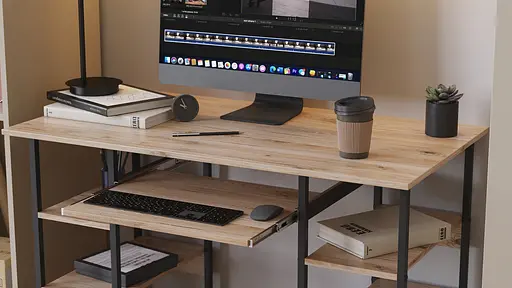 Компьютерный стол Ferrum-decor Тим 75x140x70 черный ДСП Дуб Сан-Марино 16мм (FRD-103983) - фото 2