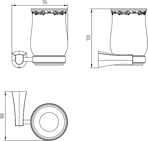 Склянка для зубних щіток Imprese Cuthna stribro 120280 хром - фото 2
