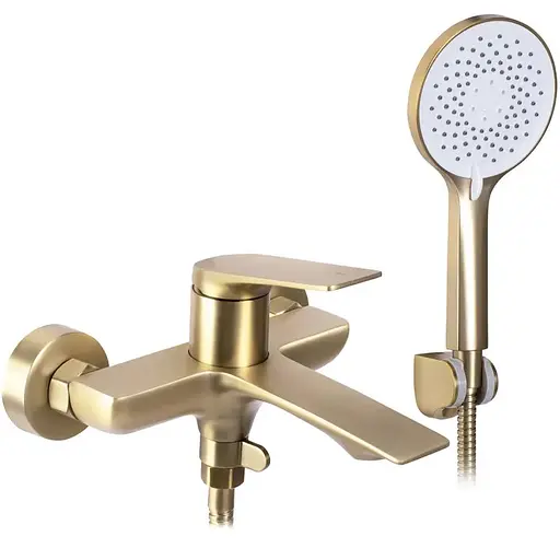Смеситель для ванны Rea Avalon brushed gold настенный с изливом REA-B2707 Золотой - фото 1
