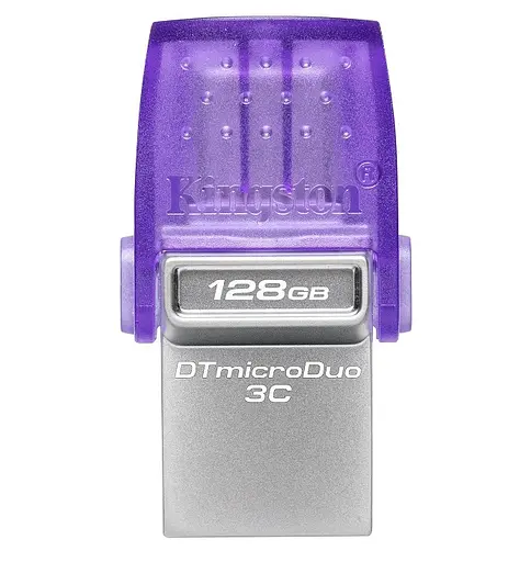 USB 3.2 / Type-C Flash Drive 128Gb Kingston DataTraveler microDuo 3C, Purple (DTDUO3CG3/128GB) - фото 1
