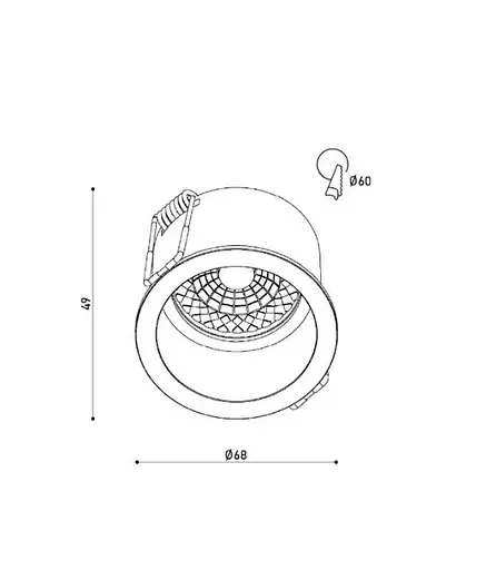 Світильник точковий врізний KLOODI KD-SMILE R68 BK - фото 2