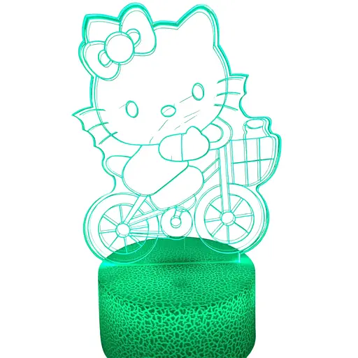 Светильник ночник 3D Hello kity, RGB 16 цветов, USB