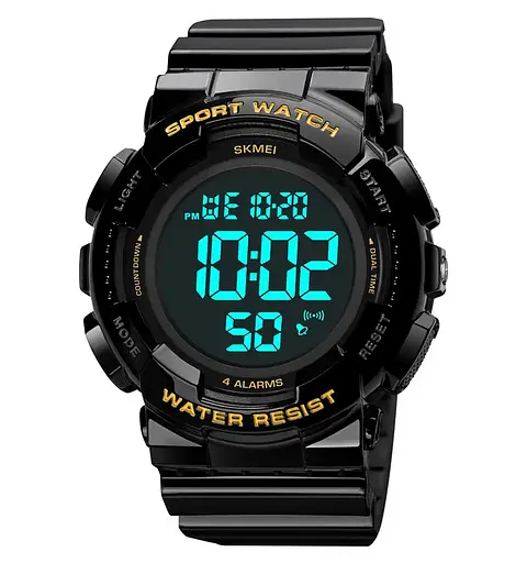 Чоловічий наручний спортивний годинник Skmei 2081 Чорний з золотом /Чорний - фото 4
