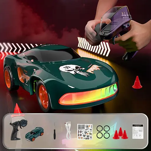 Дрифт-машина на радиоуправлении SHT K11 (1:64) Sports Car 2.4G Green - фото 2