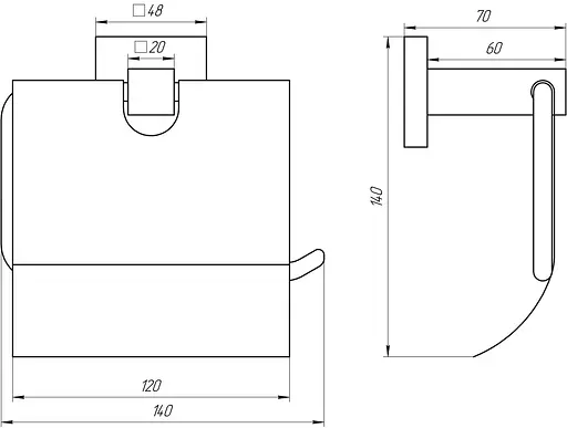 Тримач туалетного паперу Globus Lux SQ 9410 Хром матовий - фото 3