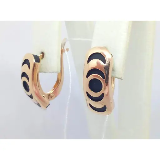 Золоті сережки Tango з каучуком. 930015 - фото 3