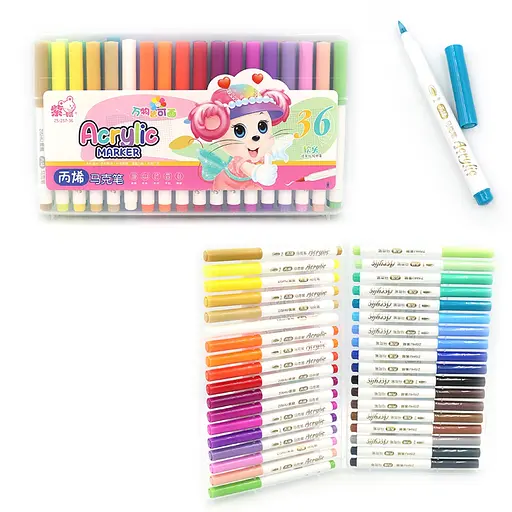 Набор акриловых маркеров Mouse, 36 шт., пластиковый бокс